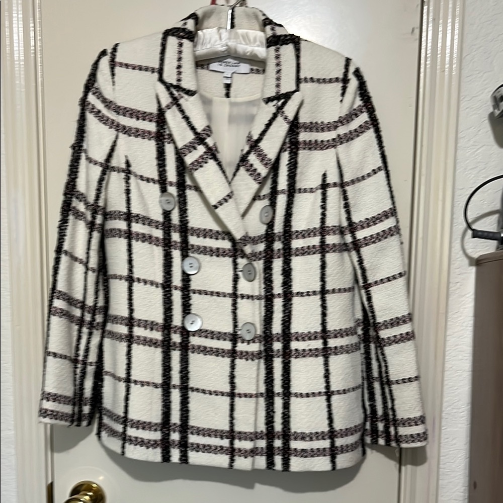 Derek Lam 10 Crosby - Women's Plaid Double-Breasted Jacket Size 6